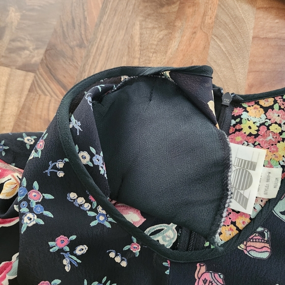 Vintage 90’s 701 California Black Multifloral Print Maxi Dress Size Medium - Picture 7 of 12